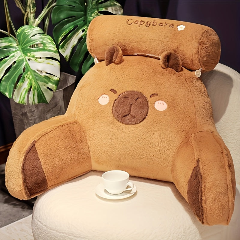 Oreiller Capybara Doudou | Coussin Polyester Multifonction avec Fermeture Éclair | Lavable en Machine | Idéal pour Bureau et Décoration Maison | Cadeau Parfait pour Noël, Pâques, Anniversaires | Design Doux et Adorable, Coussin Décoratif