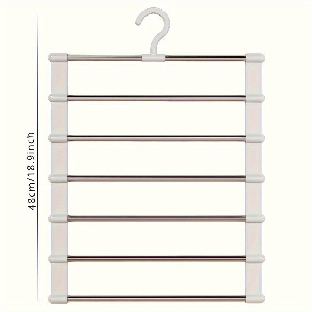 1pc Multi-Layer Wardrobe Organizer, Suitable for Saving Space with Foldable Pants Rack for Jeans, Leggings, And Long Trousers.