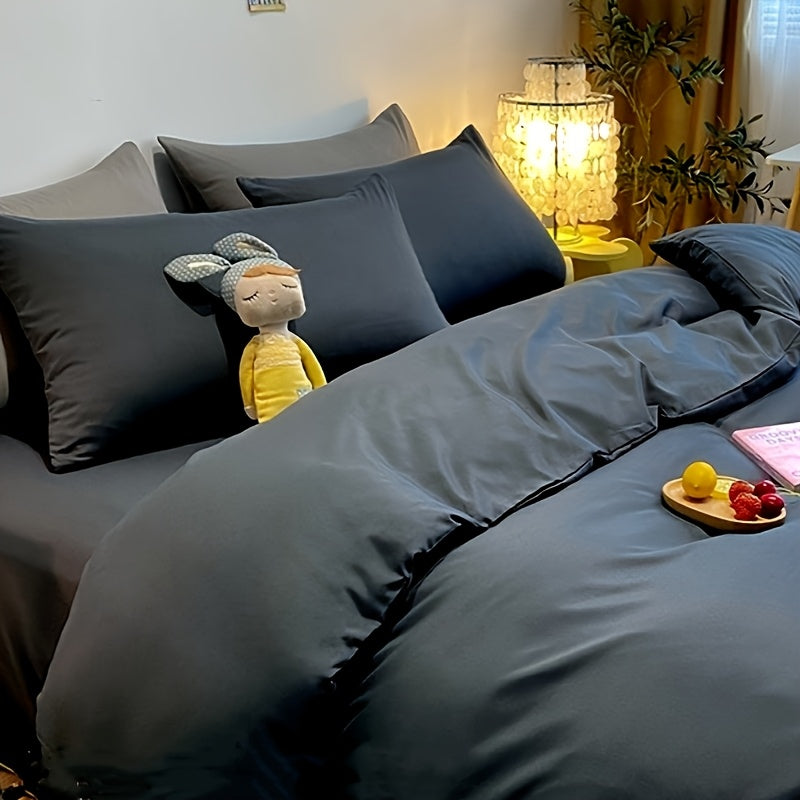 Four-piece RV bed set, bed sheet duvet cover, pillowcase, bedding, camping travel goods, RV home, RV bedding - comfortable, stylish, beautiful, can be applied to a variety of scenes (one bed sheet, one duvet cover, 2 pillowcases) RV Bedding