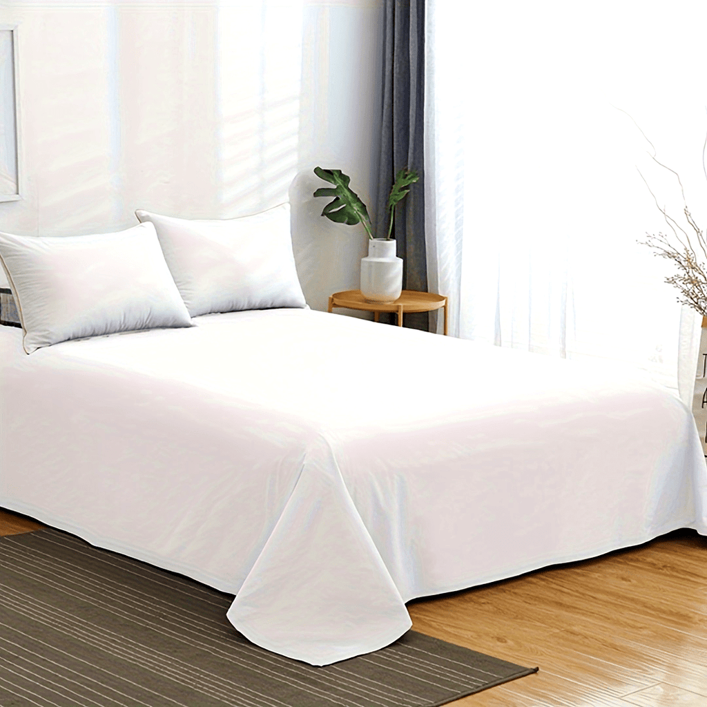 1pc Luxury 1500 Thread Count Flat Sheet - Soft, Wrinkle-Free, Polyester Top Sheet for Hotel-Style Comfort, Machine Washable, Hotel Quality Bedding | Elegant Bedding | Smooth Texture