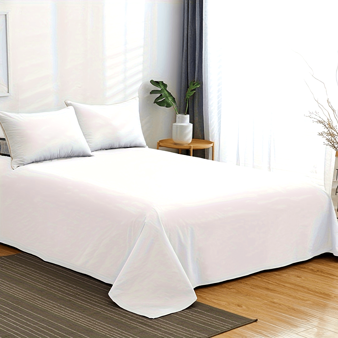 1pc Luxury 1500 Thread Count Flat Sheet - Soft, Wrinkle-Free, Polyester Top Sheet for Hotel-Style Comfort, Machine Washable, Hotel Quality Bedding | Elegant Bedding | Smooth Texture
