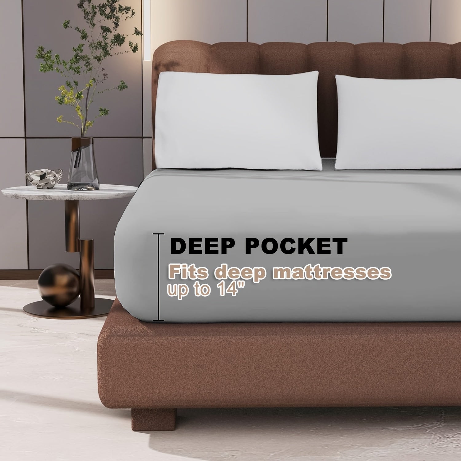 A Soft Fitted Sheet, Solid Color, Hotel-Grade Deep Pocket Design, Machine Washable, Suitable for Bedrooms Or Guest Rooms, Perfect Bedding for All Four Seasons.