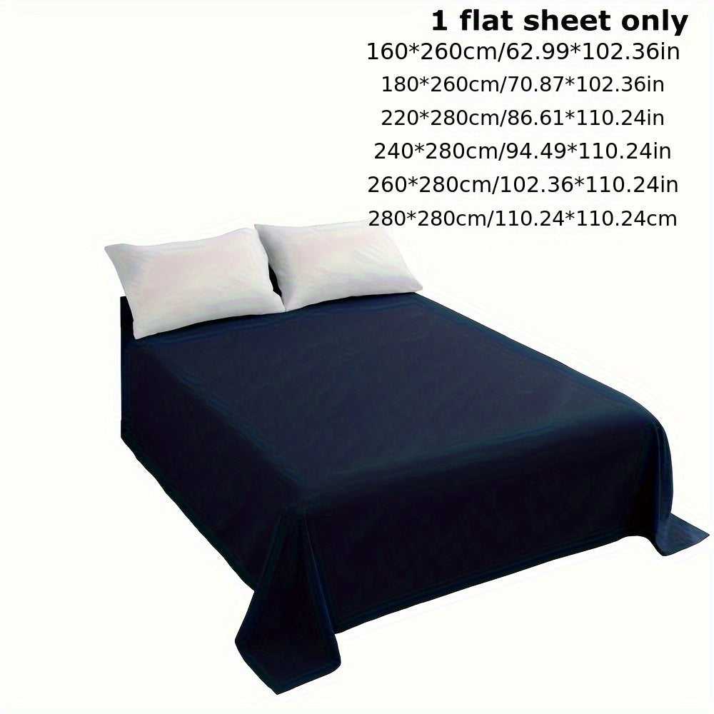 1pc Luxurious European Size Microfiber Bed Sheet - Soft, Comfortable, Solid Color, Multiple Sizes, Machine Washable, Brushed Fabric, 100% Microfiber, No Print, 80-85gsm Weight