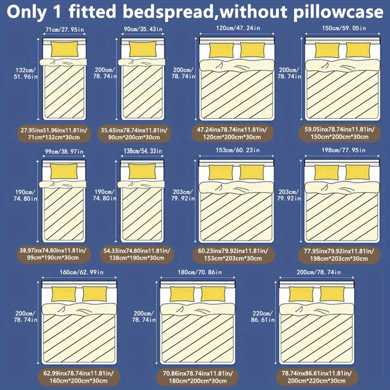 Soft Brushed Fitted Sheet with Modern Floral Peach Blossom Design - Deep Pocket, Machine Washable, Perfect for Bedroom and Guest Room (Pillowcase Not Included)