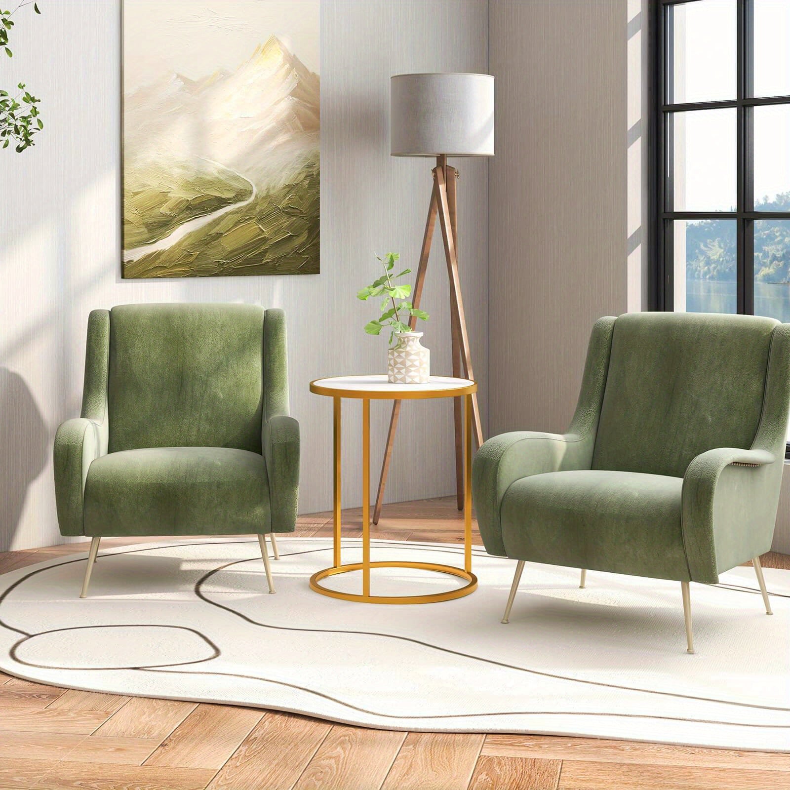 Table d'appoint ronde avec dessus en pierre frittée 2 pièces 19.5\