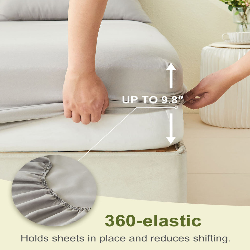 1pc Soft Luxury Fitted Sheet for Bedroom & Guest Room - Comfortable Brushed Fabric in Solid Color (No Pillowcase or Flat Sheet Needed) RV Bedding