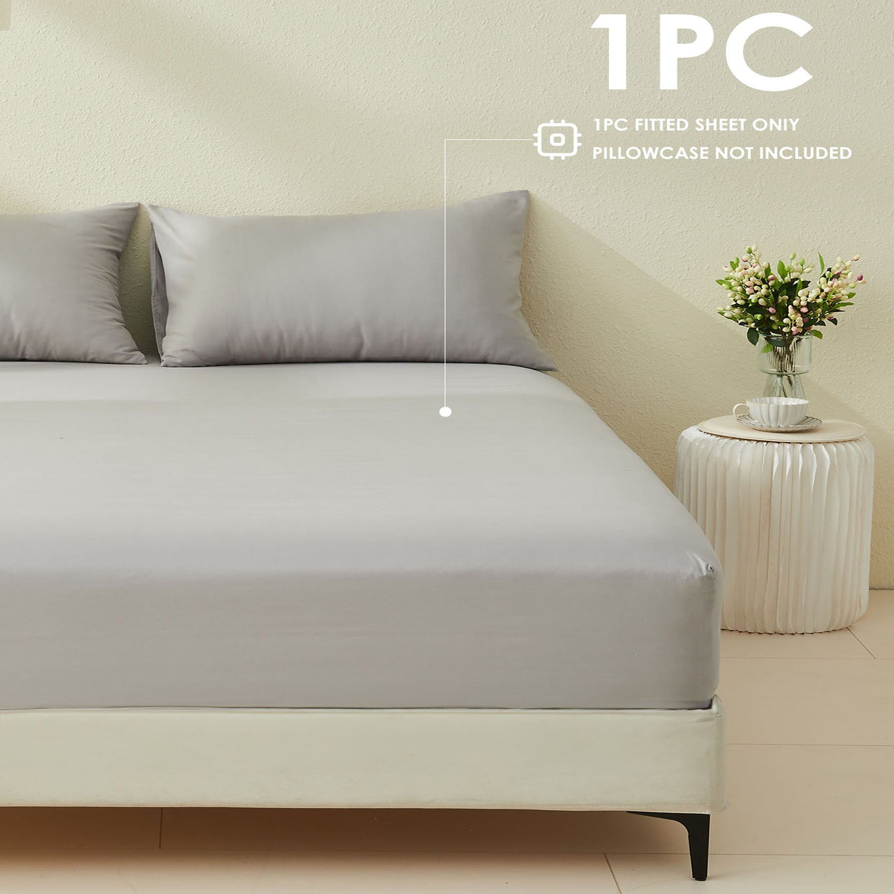 1pc Soft Luxury Fitted Sheet for Bedroom & Guest Room - Comfortable Brushed Fabric in Solid Color (No Pillowcase or Flat Sheet Needed) RV Bedding