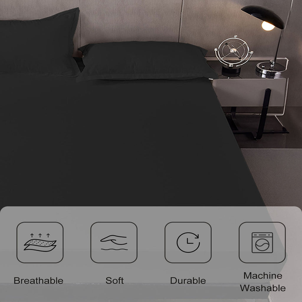 1pc Soft Luxury Fitted Sheet for Bedroom & Guest Room - Comfortable Brushed Fabric in Solid Color (No Pillowcase or Flat Sheet Needed) RV Bedding