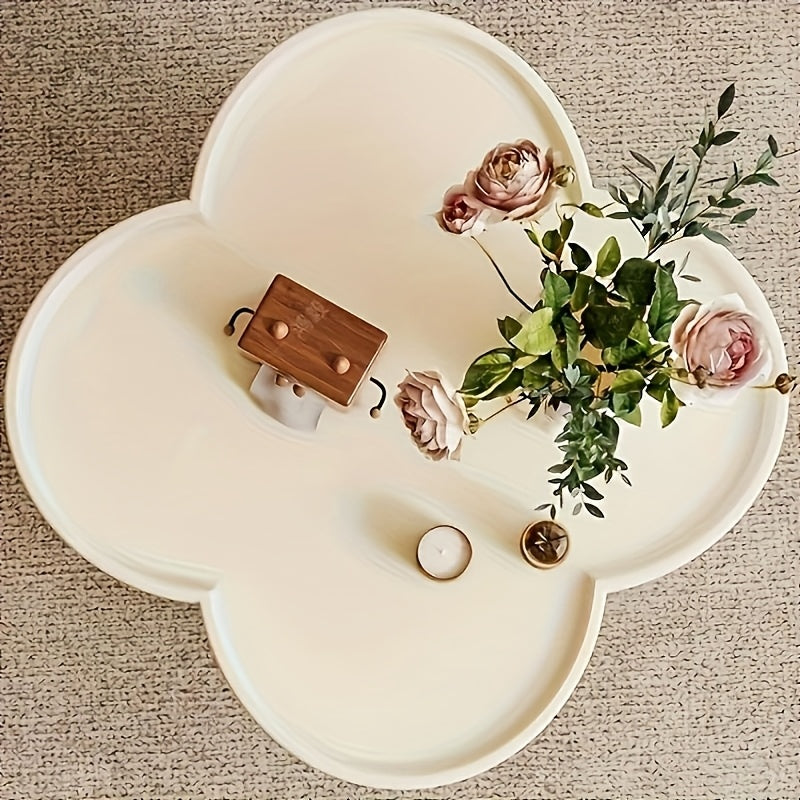 Table basse moderne minimaliste en nuage avec un espace de rangement spacieux | Design blanc élégant | Coins arrondis pour la sécurité | Parfaite pour la mise en place du thé dans le salon, le mobilier du salon | Style minimaliste | Surface lisse