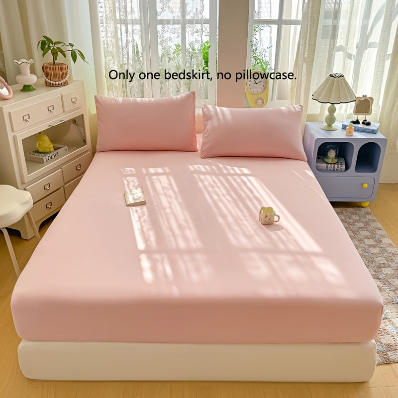 1pc Modern Luxury Soft Brushed Solid Color All-Season Universal Fitted Sheet Hotel Quality Mattress Protector for Students Dormitory Machine Washable Fitted Sheet