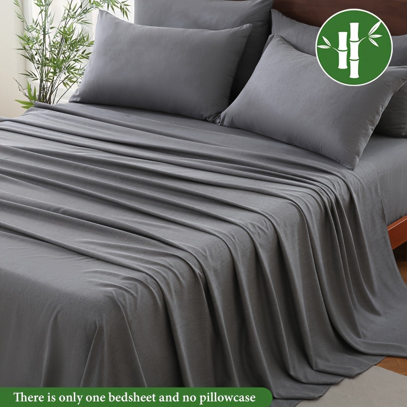 1pc Soft & Breathable Summer Bamboo Fiber Bed Sheet - 30% Bamboo, Cooling & Moisture-Wicking, Machine Washable, Lightweight Single-Ply Design for Hot Sleepers, All Light Beige Types, Hot Sleeper Bedding