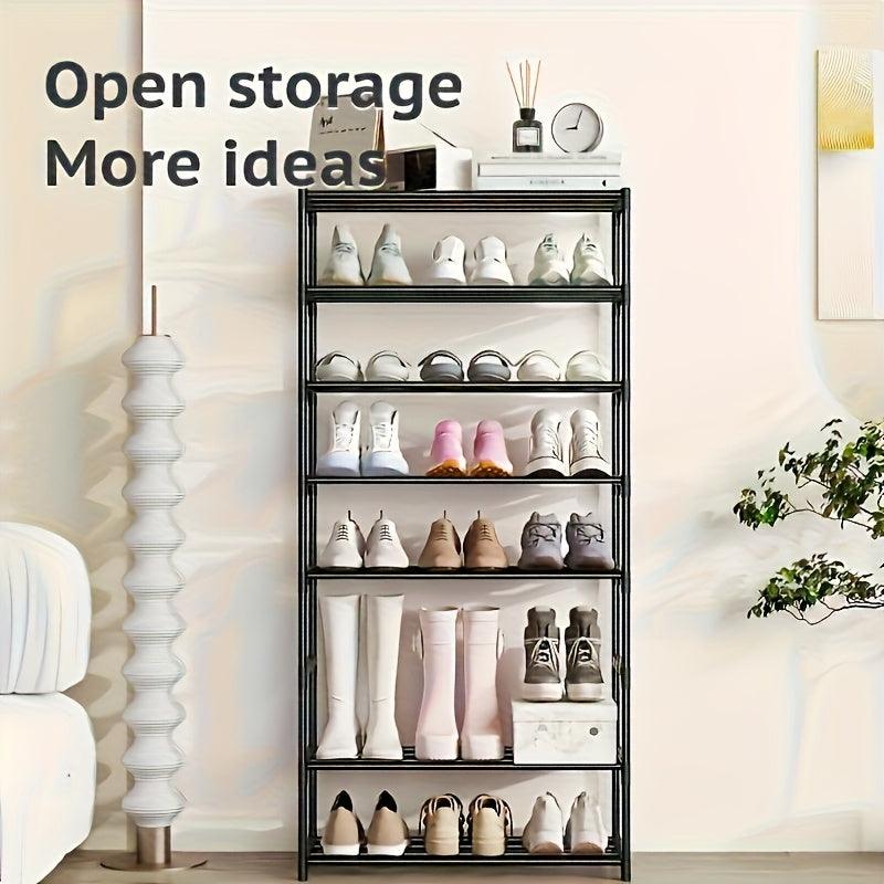 A Single 3\u002F4 Layer Shoe Organizer, Compact Storage Solution, Suitable for Placement in Cabinets, Living Areas, Garages, And Entryways, Space-Saving, Versatile Storage for Footwear And Boots, Helps in Organizing Various Items.