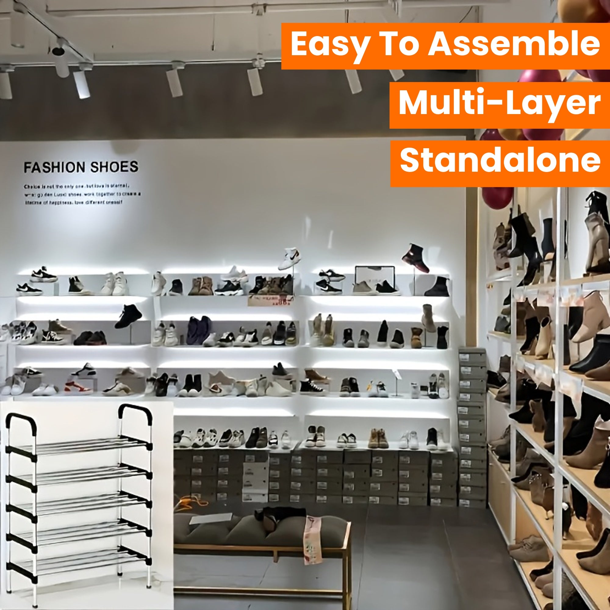 A Multi-Layer Shoe Cabinet, a Standalone Shoe Rack, Easy to Assemble, Suitable for Retail Shoe Stores, Hallways, Bedrooms, Bathrooms, Offices, And Living Rooms.