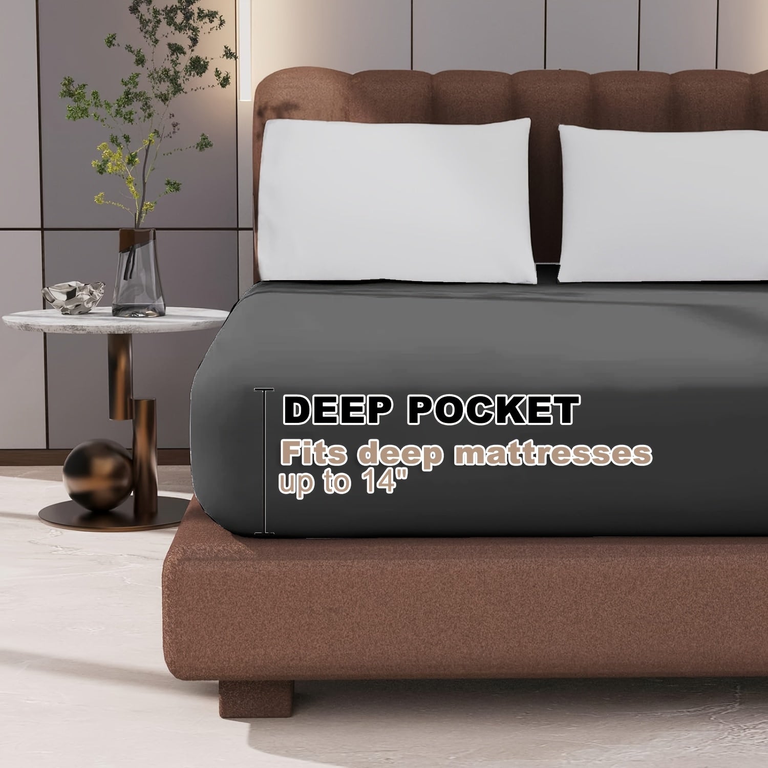 A Soft Fitted Sheet, Solid Color, Hotel-Grade Deep Pocket Design, Machine Washable, Suitable for Bedrooms Or Guest Rooms, Perfect Bedding for All Four Seasons.