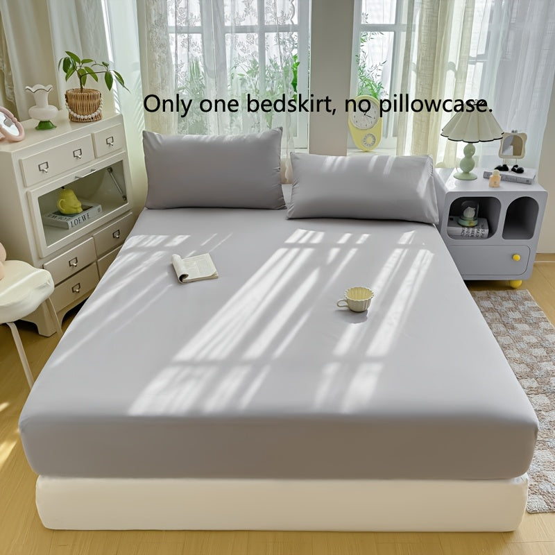 1pc Modern Luxury Soft Brushed Solid Color All-Season Universal Fitted Sheet Hotel Quality Mattress Protector for Students Dormitory Machine Washable Fitted Sheet