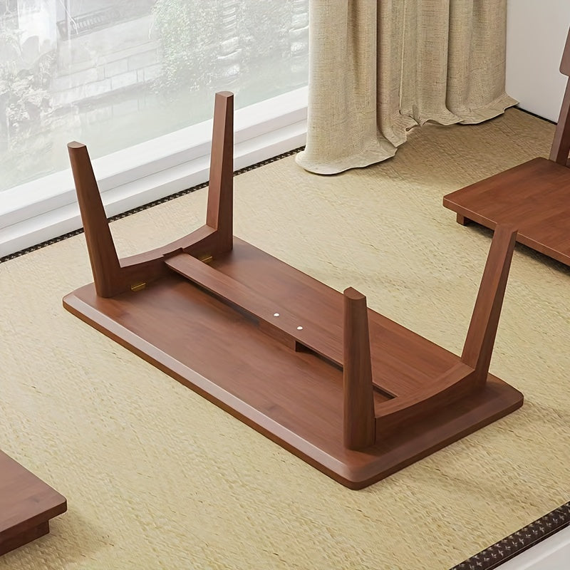 Table à thé japonaise pliable en bambou avec plateau - Idéale pour les salles de tatami, les chambres et les espaces de vie, pas besoin d'électricité, meubles pliables | Design traditionnel | Construction en bambou, table à thé