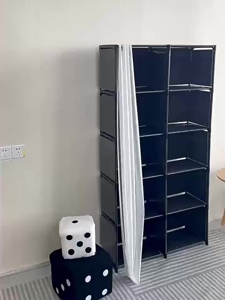 6-Tier Steel Storage Organizer with Transparent Doors - Easy Assembly, Multi-Row Bookshelf & Wardrobe for Home, Office, Classroom, Dorm