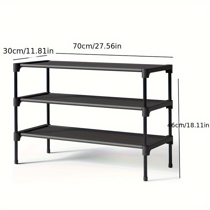 4-Tier Black Multi-Functional Detachable Shoe Rack – Space-Saving Storage Organizer for Dorms, Homes, and Small Spaces, Perfect for Sneakers, Boots, and Accessories, Shoe Storage Organizer