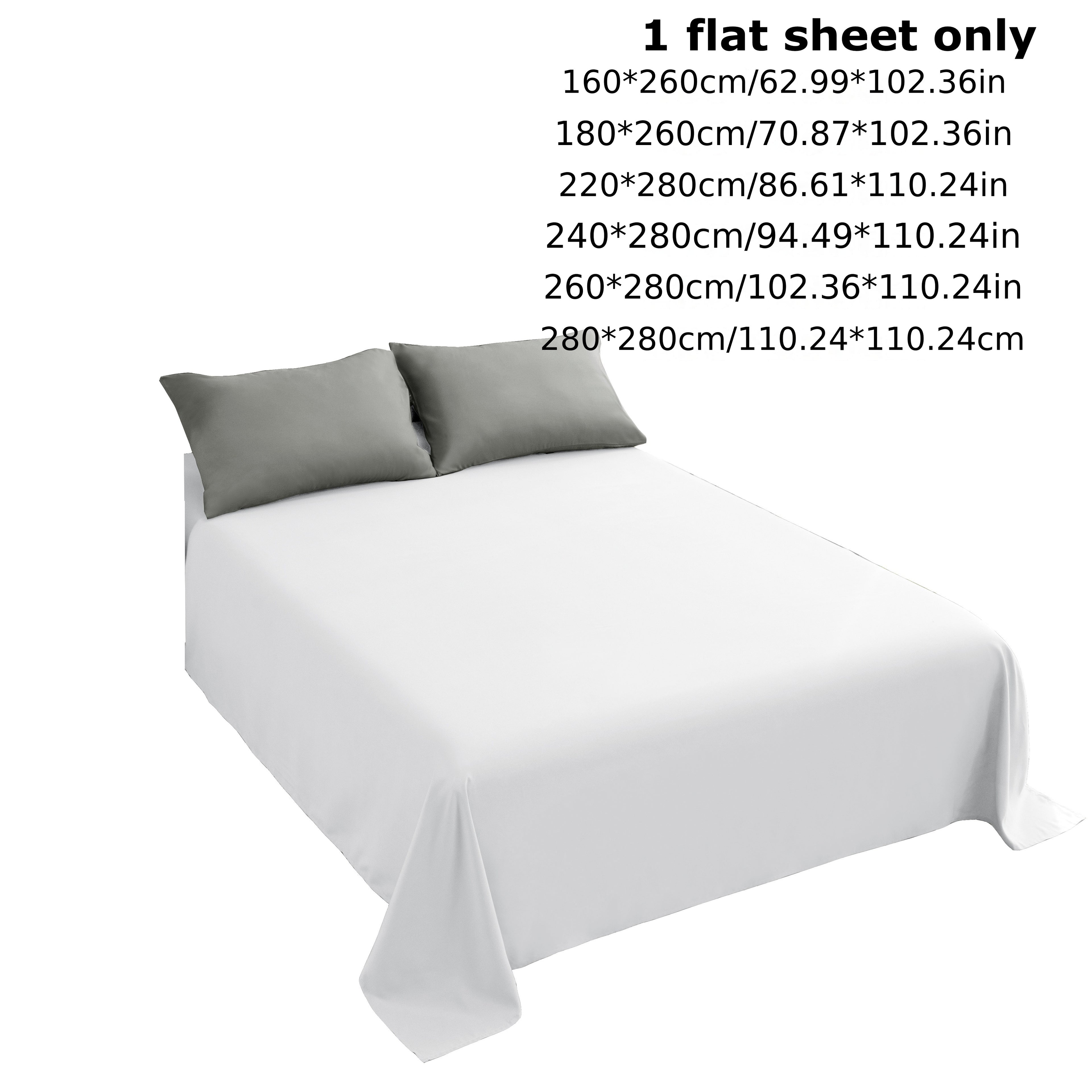 1pc Luxurious European Size Microfiber Bed Sheet - Soft, Comfortable, Solid Color, Multiple Sizes, Machine Washable, Brushed Fabric, 100% Microfiber, No Print, 80-85gsm Weight