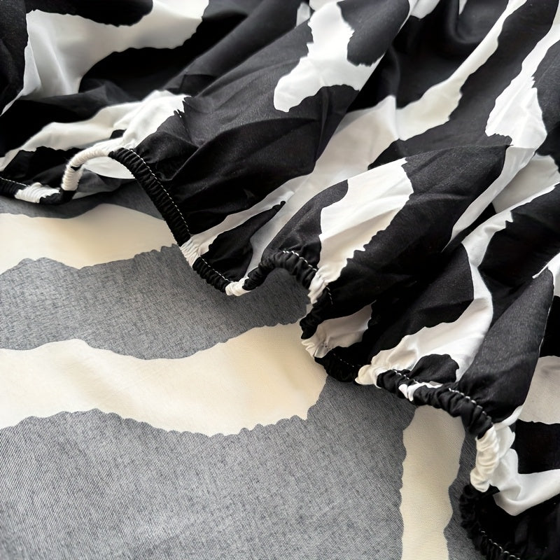 1pc Zebra Print Bed Sheet, 100% Polyester Brushed Fabric, Soft and Light Beige-friendly, Comfortable and Breathable, Suitable for Various Scenes, Machine Washable, Can Be Used in All Seasons Without Pillowcase