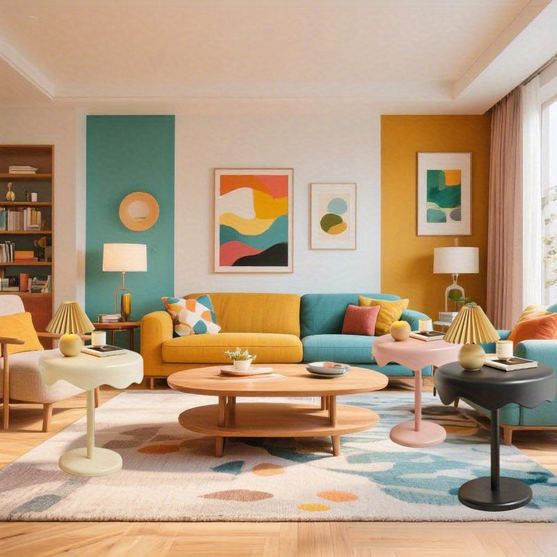 Table Basse Moderne en Plastique - Imperméable, Durable, Montage Facile, Style Contemporain pour Salon ou Chambre à Coucher, Zone d'Assise Confortable, Design de Table Minimaliste, Mobilier de Montage Rapide