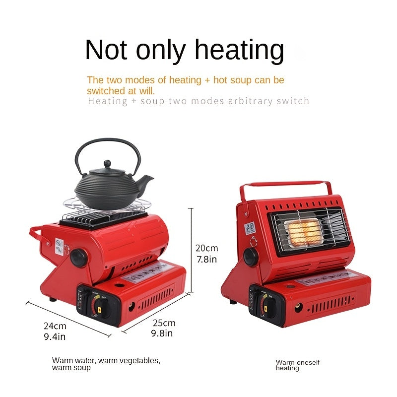 Stay Warm Outdoors with this Portable Dual-Use Liquefied Gas Mini Tent Heater Fireplace!