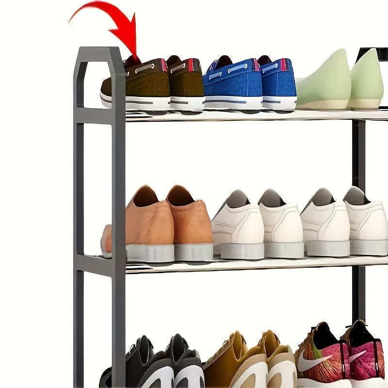 1pc Space-Saving 4-Tier Shoe Organizer Rack - Durable Metal & Plastic Dustproof Storage for Multiple Pairs of Shoes, Ideal for Bedroom, Bathroom, and Entryway, Shoe Storage Organize