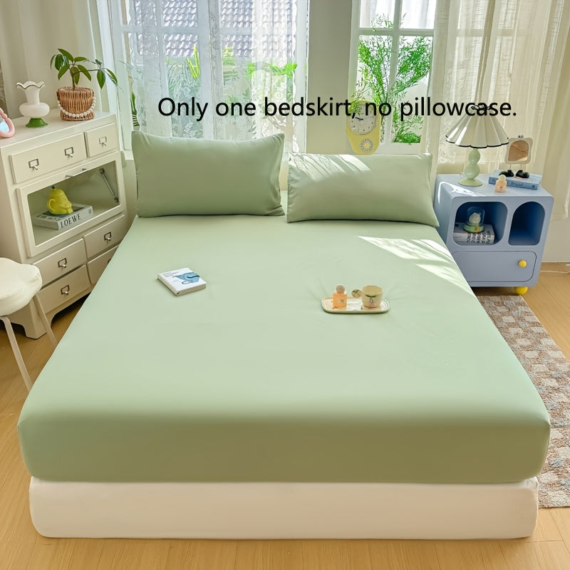 1pc Modern Luxury Soft Brushed Solid Color All-Season Universal Fitted Sheet Hotel Quality Mattress Protector for Students Dormitory Machine Washable Fitted Sheet