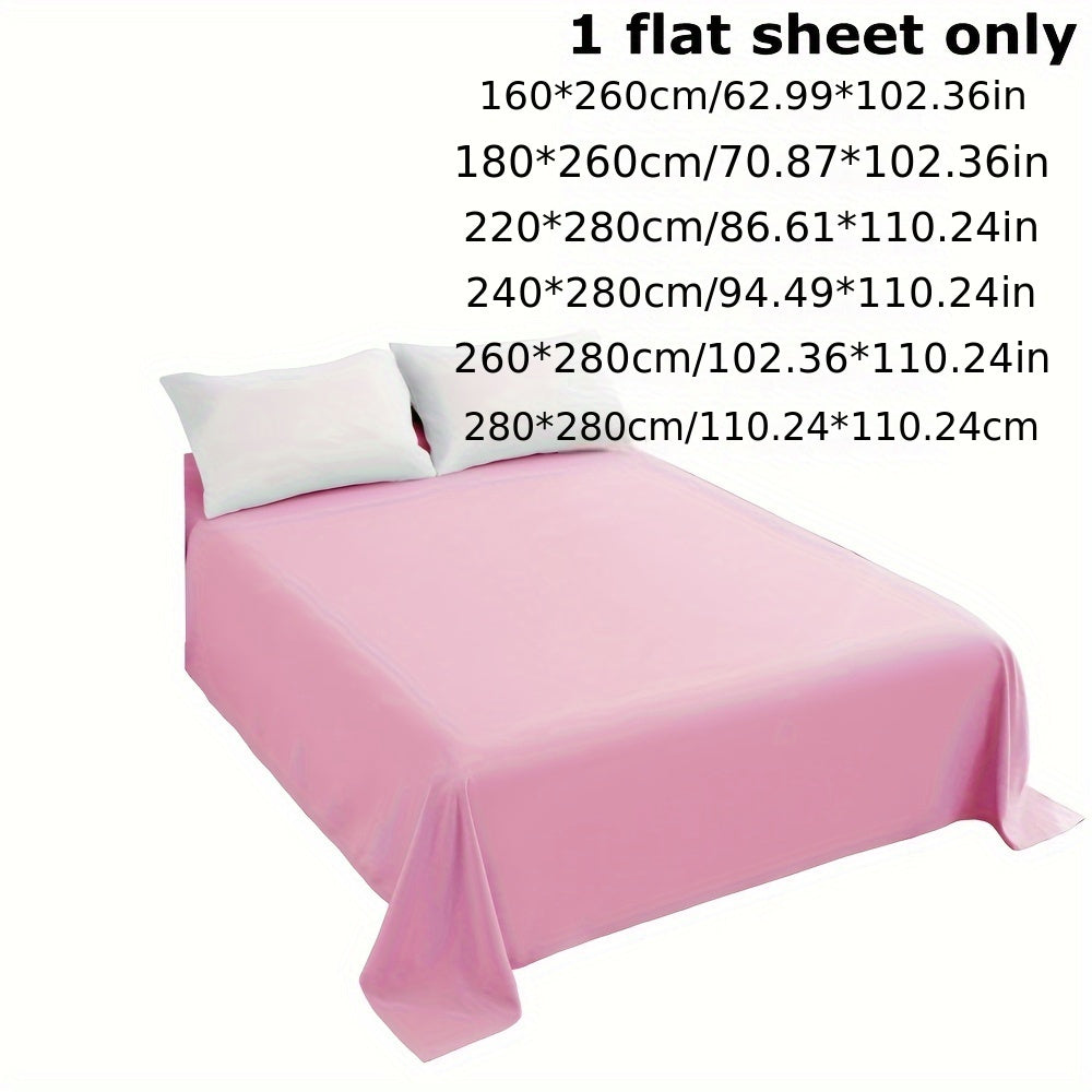 1pc Luxurious European Size Microfiber Bed Sheet - Soft, Comfortable, Solid Color, Multiple Sizes, Machine Washable, Brushed Fabric, 100% Microfiber, No Print, 80-85gsm Weight