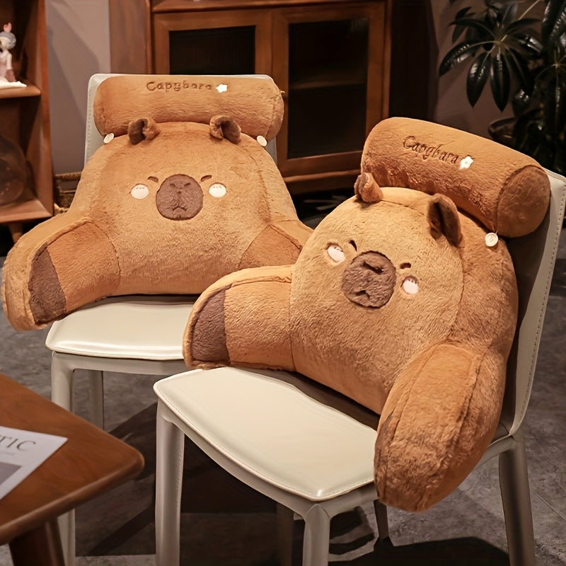 Oreiller Capybara Doudou | Coussin Polyester Multifonction avec Fermeture Éclair | Lavable en Machine | Idéal pour Bureau et Décoration Maison | Cadeau Parfait pour Noël, Pâques, Anniversaires | Design Doux et Adorable, Coussin Décoratif