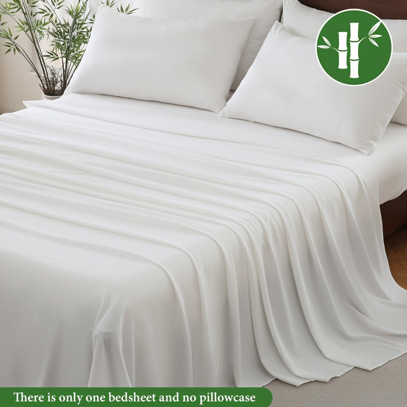 1pc Soft & Breathable Summer Bamboo Fiber Bed Sheet - 30% Bamboo, Cooling & Moisture-Wicking, Machine Washable, Lightweight Single-Ply Design for Hot Sleepers, All Light Beige Types, Hot Sleeper Bedding