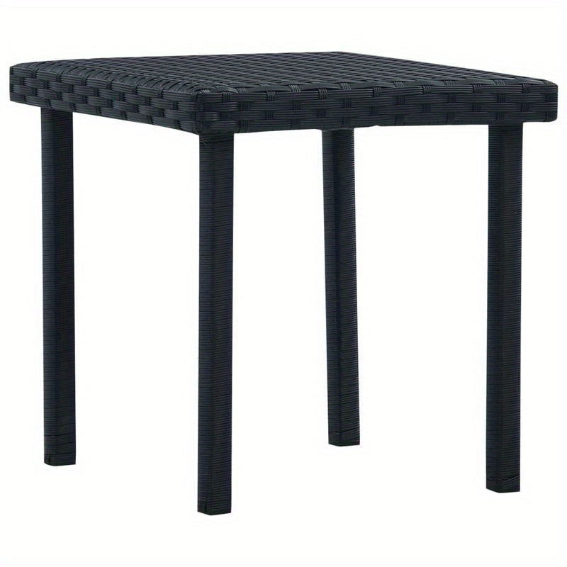 Table de jardin de haute qualité en thé noir 15,75X15,75X15,75 pouces en poly rotin facile à nettoyer avec un chiffon humide