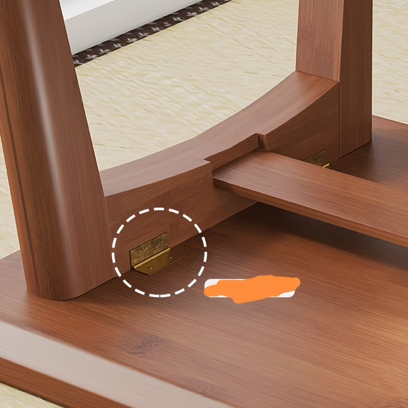 Table à thé japonaise pliable en bambou avec plateau - Idéale pour les salles de tatami, les chambres et les espaces de vie, pas besoin d'électricité, meubles pliables | Design traditionnel | Construction en bambou, table à thé