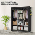 Large Capacity Clothes Storage Wardrobe - Easy Assembly, Dustproof With Rolling Curtain, Portable Design For Home & Dorms, Portable Closets