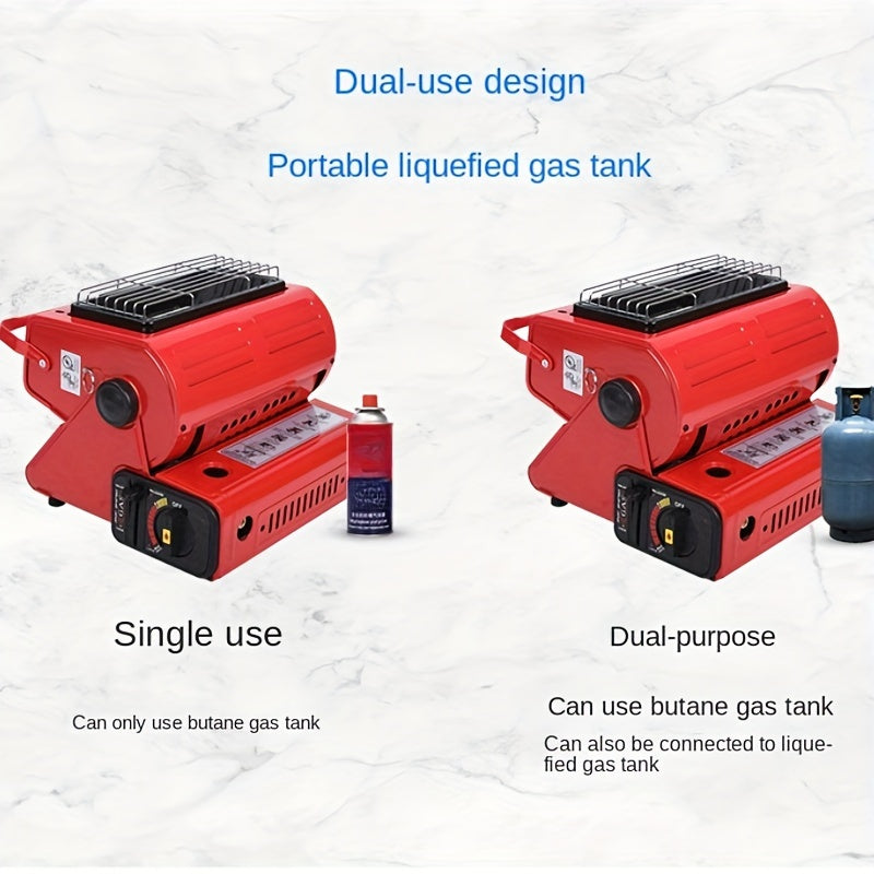 Stay Warm Outdoors with this Portable Dual-Use Liquefied Gas Mini Tent Heater Fireplace!