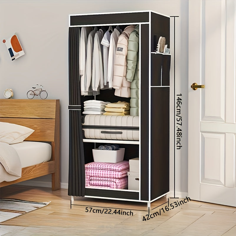 Large Fashion Folding Wardrobe Storage Box - Spacious Dustproof Organizer with Sturdy Steel Frame, Easy Assembly, Suitable for Various Women's Styles, Available in Coffee, Light Grey, Black and More Colors - Three Options