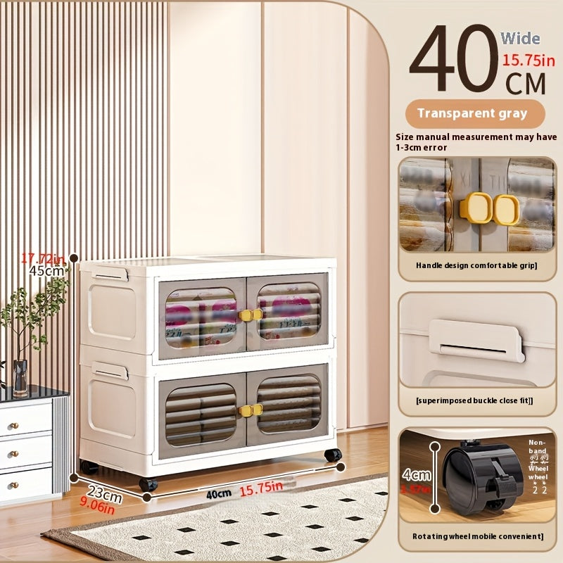 Multi-Layer Plastic Storage Rack, Folding Waterproof Wardrobe, Rectangular Shape, High Quality Home Bedroom Quilt Cabinet, Multi-Purpose