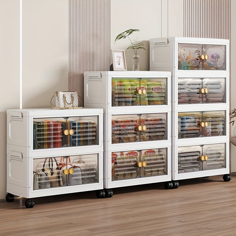 Multi-Layer Plastic Storage Rack, Folding Waterproof Wardrobe, Rectangular Shape, High Quality Home Bedroom Quilt Cabinet, Multi-Purpose