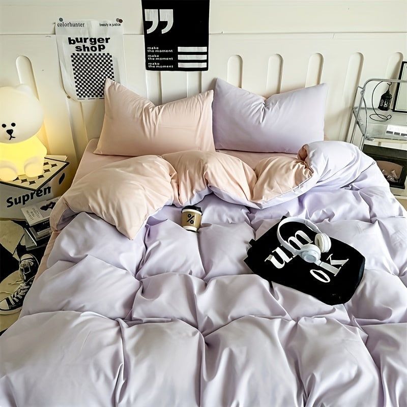 Four-piece RV bed set, bed sheet duvet cover, pillowcase, bedding, camping travel goods, RV home, RV bedding - comfortable, stylish, beautiful, can be applied to a variety of scenes (one bed sheet, one duvet cover, 2 pillowcases) RV Bedding