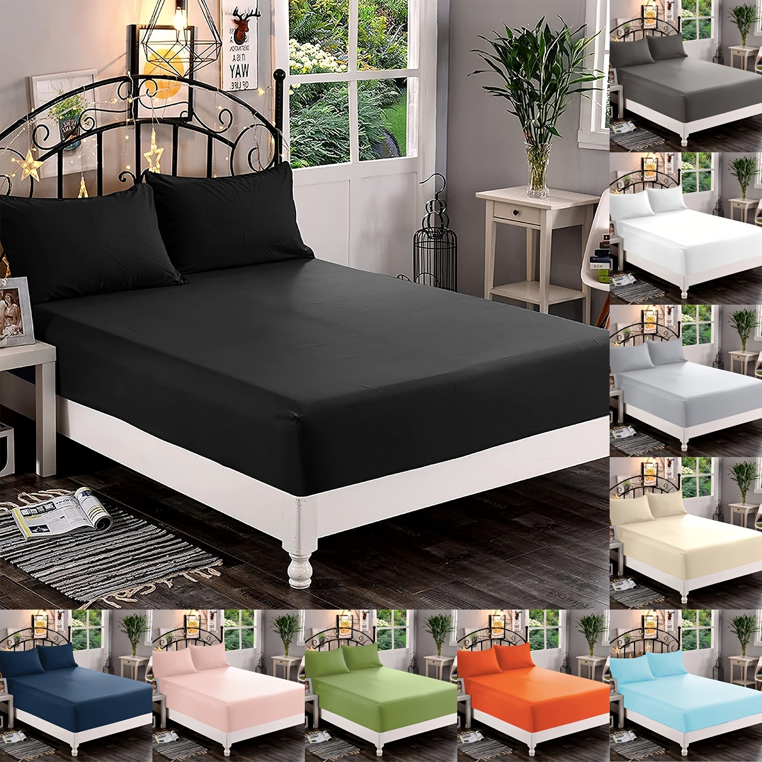 A Soft Fitted Sheet, Solid Color, Hotel-Grade Deep Pocket Design, Machine Washable, Suitable for Bedrooms Or Guest Rooms, Perfect Bedding for All Four Seasons.