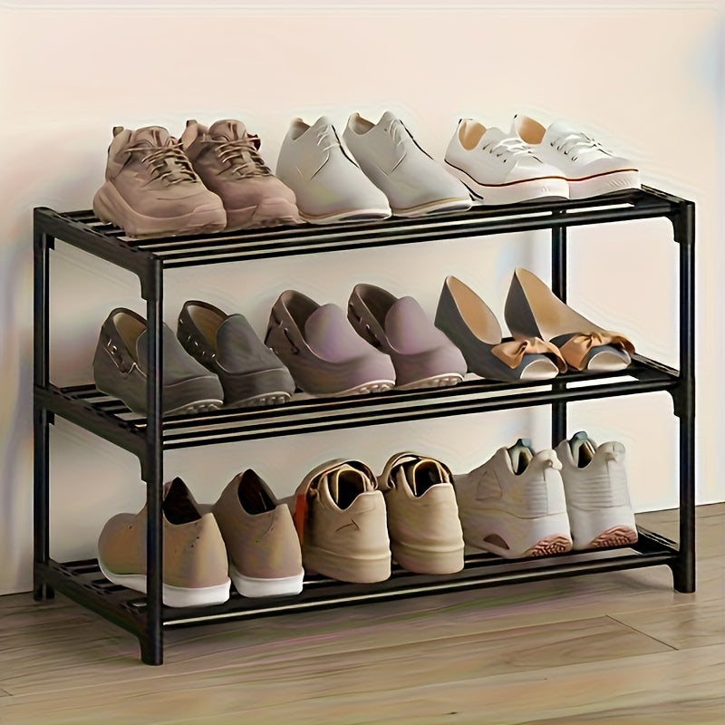 A Single 3\u002F4 Layer Shoe Organizer, Compact Storage Solution, Suitable for Placement in Cabinets, Living Areas, Garages, And Entryways, Space-Saving, Versatile Storage for Footwear And Boots, Helps in Organizing Various Items.