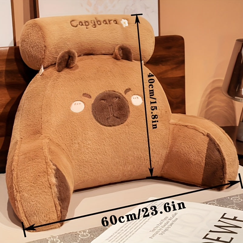 Oreiller Capybara Doudou | Coussin Polyester Multifonction avec Fermeture Éclair | Lavable en Machine | Idéal pour Bureau et Décoration Maison | Cadeau Parfait pour Noël, Pâques, Anniversaires | Design Doux et Adorable, Coussin Décoratif