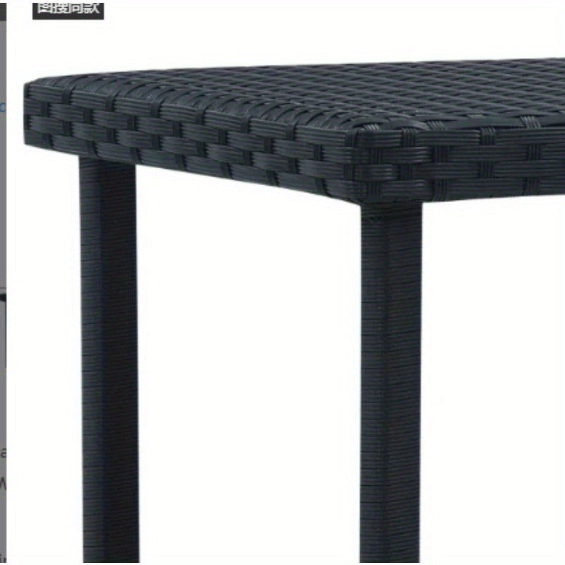 Table de jardin de haute qualité en thé noir 15,75X15,75X15,75 pouces en poly rotin facile à nettoyer avec un chiffon humide