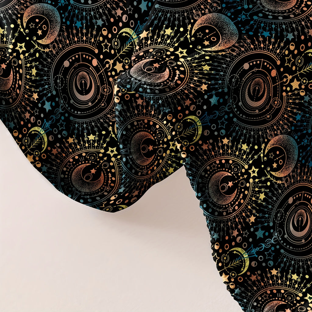 1pc Simple Modern Vast Universe Pattern Printed Fleece Fitted Sheet, Bedroom Use Printed Bed Cover, Mattress Cover, Mattress Protector, Protective Cover, Bedding Does Not Include Pillowcase