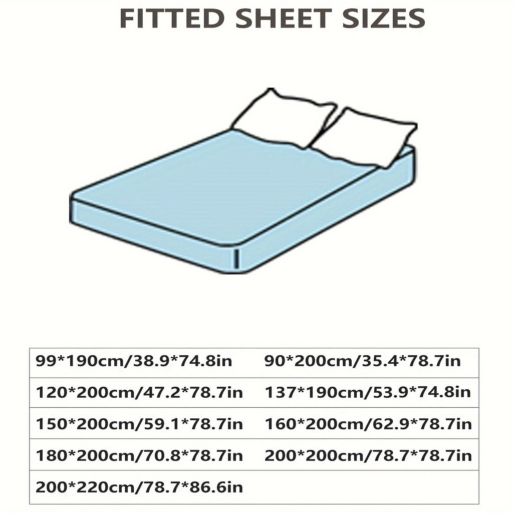 1pc Soft Luxury Fitted Sheet for Bedroom & Guest Room - Comfortable Brushed Fabric in Solid Color (No Pillowcase or Flat Sheet Needed) RV Bedding