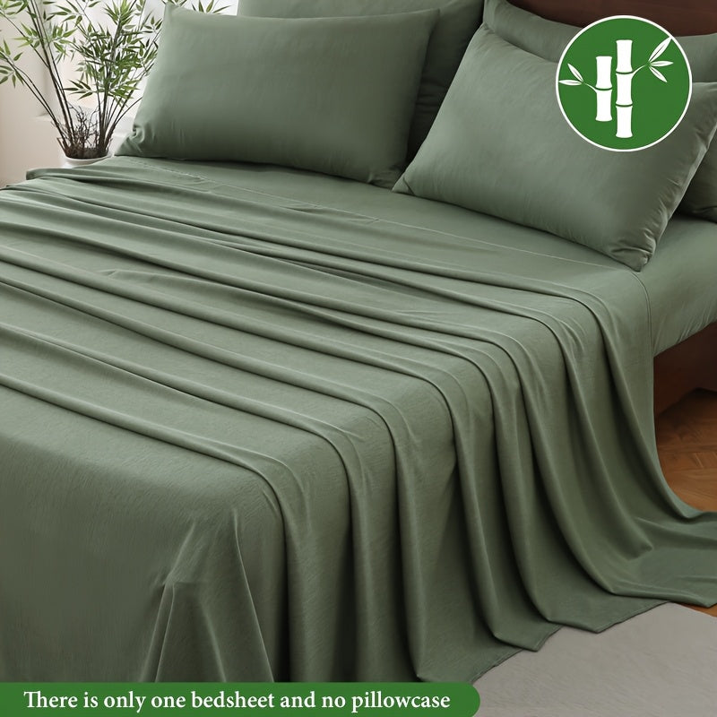 1pc Soft & Breathable Summer Bamboo Fiber Bed Sheet - 30% Bamboo, Cooling & Moisture-Wicking, Machine Washable, Lightweight Single-Ply Design for Hot Sleepers, All Light Beige Types, Hot Sleeper Bedding