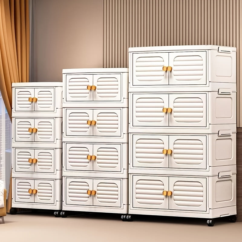 Multi-Layer Plastic Storage Rack, Folding Waterproof Wardrobe, Rectangular Shape, High Quality Home Bedroom Quilt Cabinet, Multi-Purpose