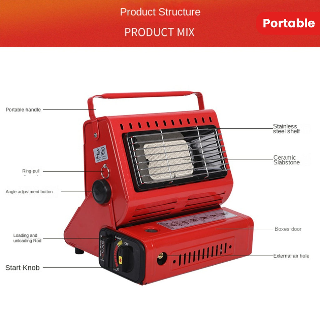 Stay Warm Outdoors with this Portable Dual-Use Liquefied Gas Mini Tent Heater Fireplace!