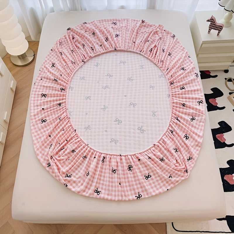 3pcs Cozy Checkered Bedding Set with Bow Prints - Soft Polyester, All-Season Comfort, Deep Pockets, Machine Washable - Ideal for Hotel, Bedroom, Guest Room Decor, Hotel Room Decor|Cozy Checkered Pattern|Soft Polyester Fabric, Hotel Room Decorations