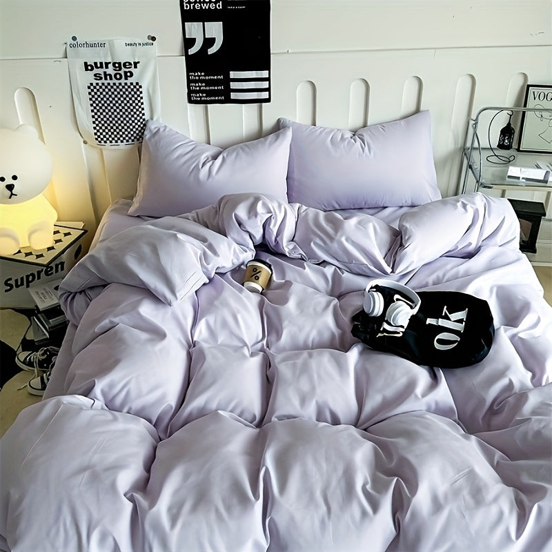 Four-piece RV bed set, bed sheet duvet cover, pillowcase, bedding, camping travel goods, RV home, RV bedding - comfortable, stylish, beautiful, can be applied to a variety of scenes (one bed sheet, one duvet cover, 2 pillowcases) RV Bedding